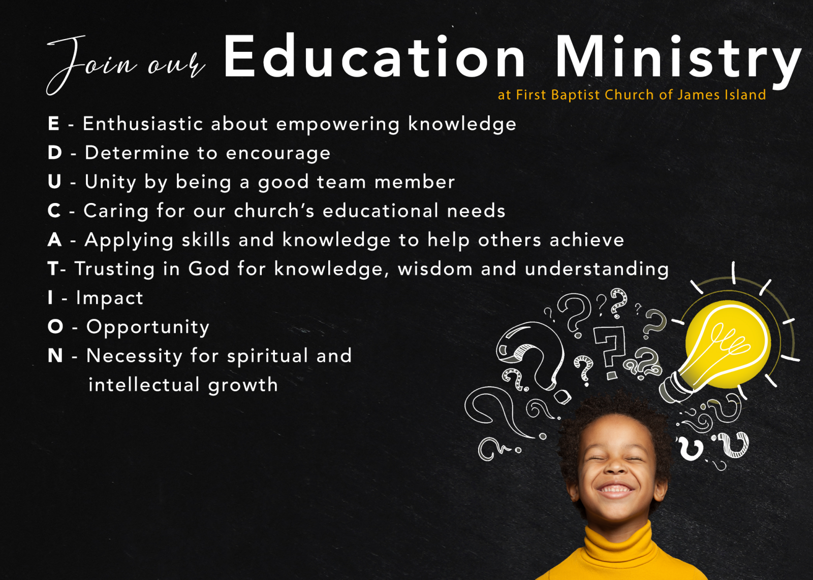 Join our Education Ministry